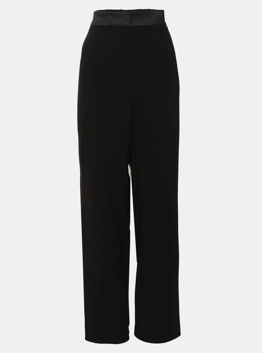 Persona Black Crepe Wide Leg Pants XXL