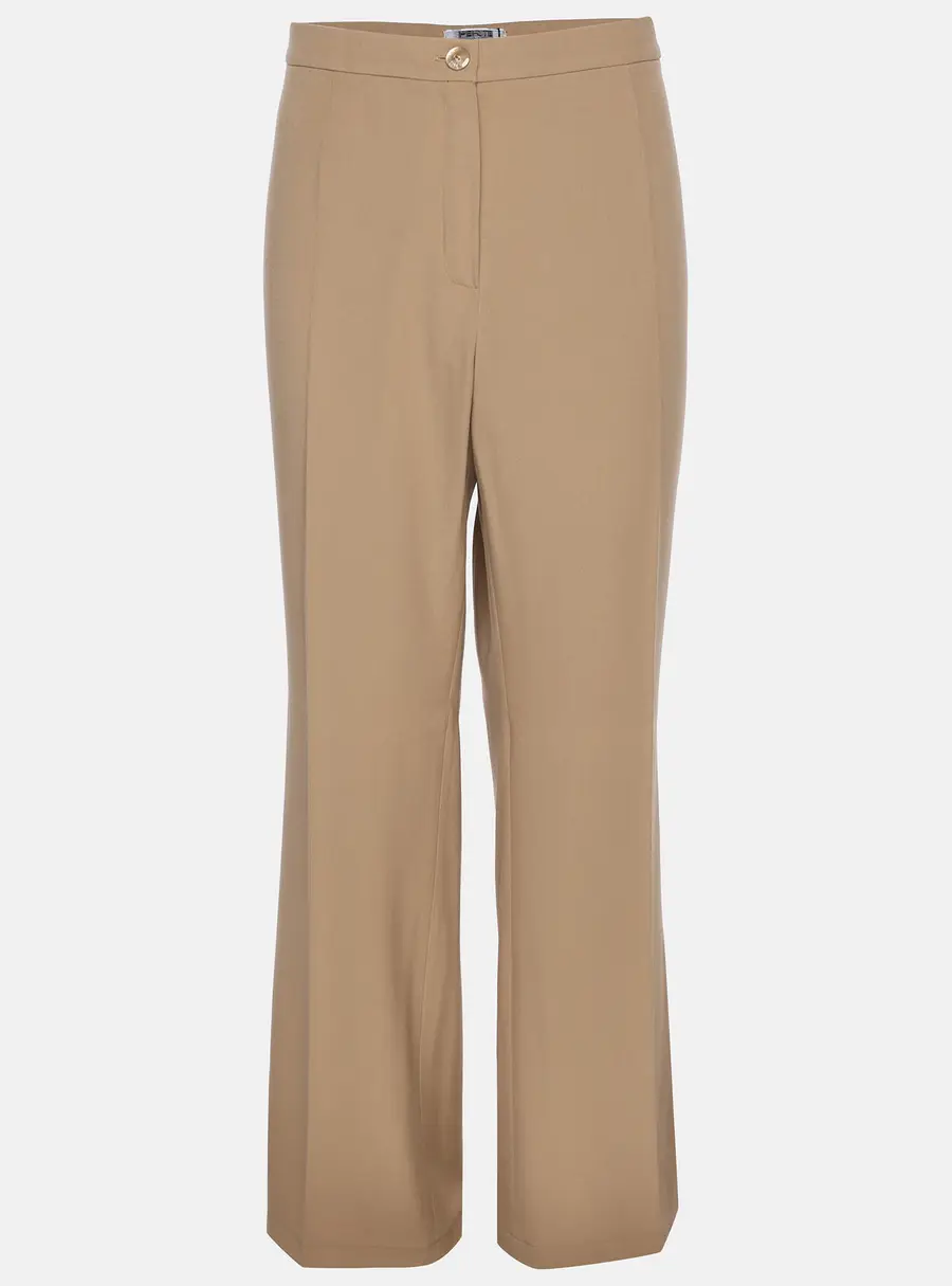 Perte by Krizia Brown Crepe Straight Leg Trousers XL