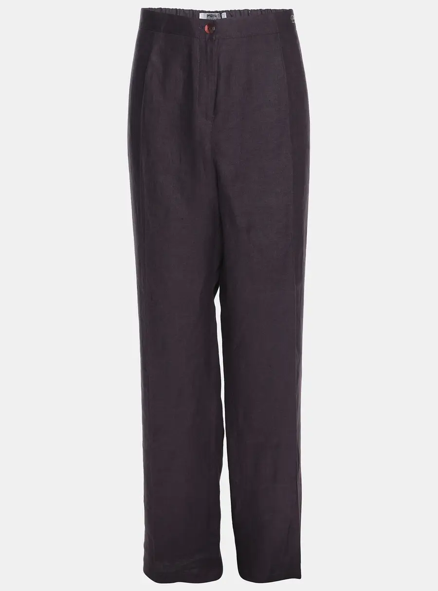 Perte by Krizia Purple Linen Trousers XXL