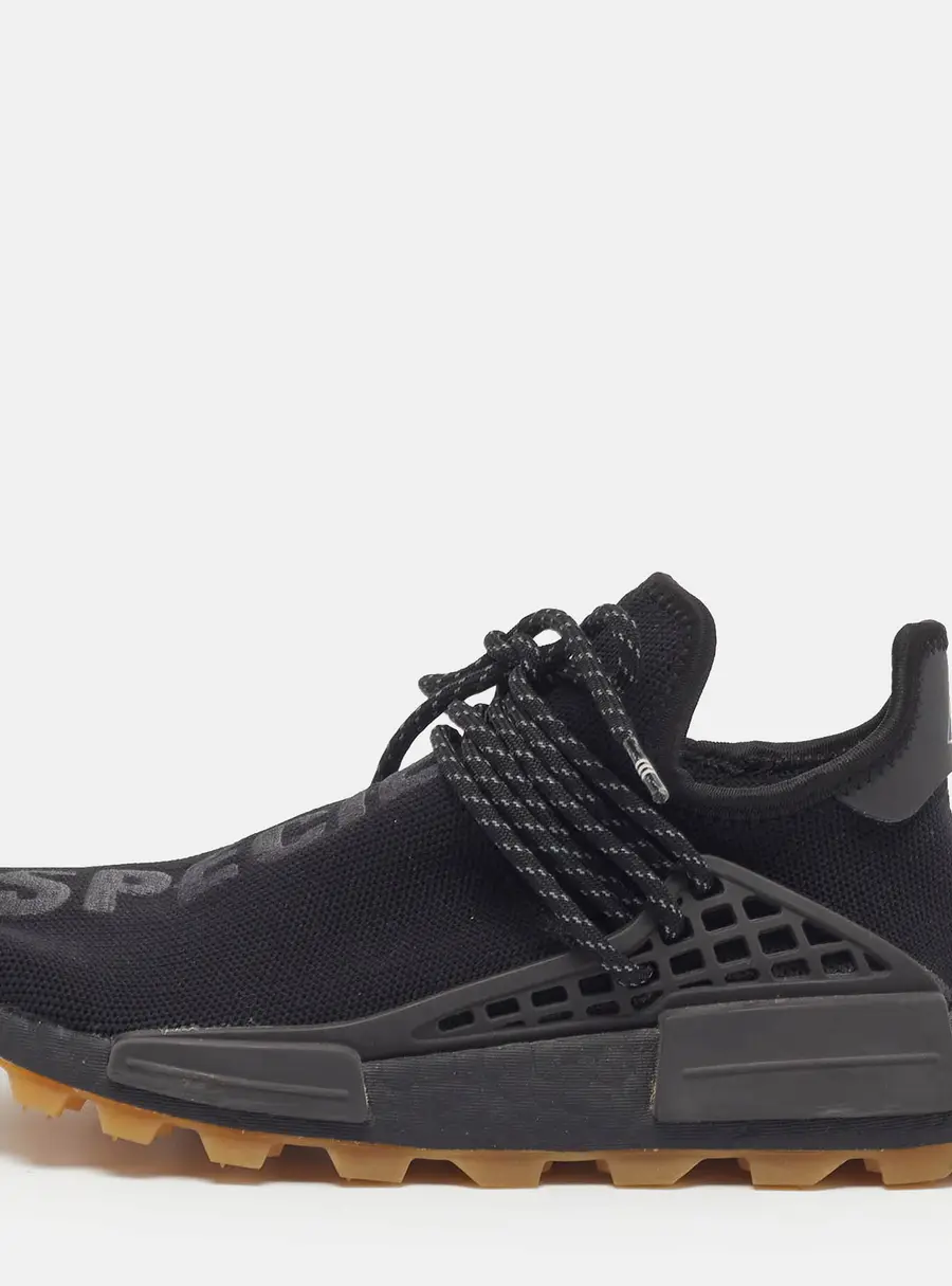 Pharrell Williams Hu NMD Size 39.5 Black Knit Fabric Low Top Sneakers