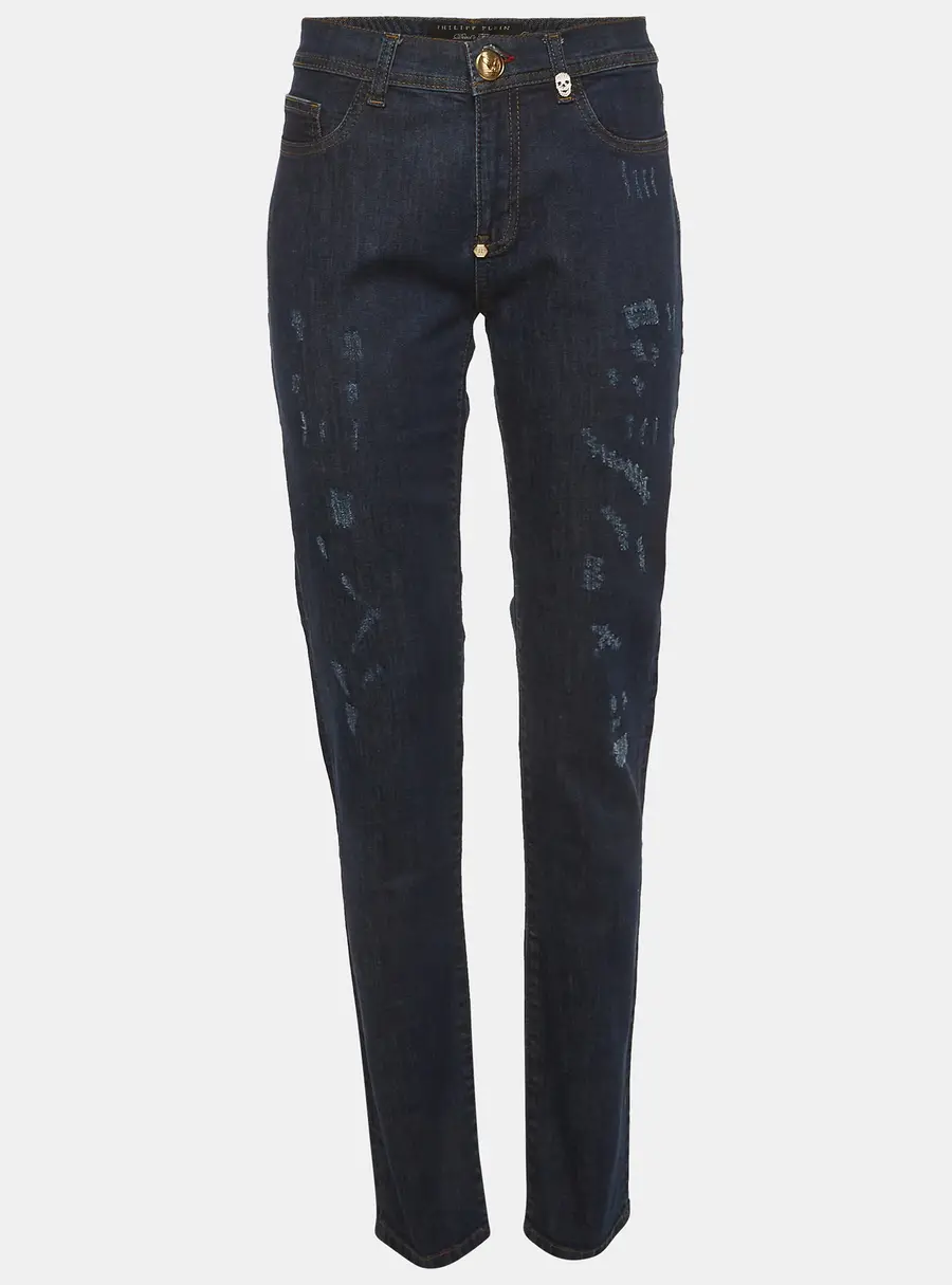 Phillip Plein 'Devils Food' Blue Denim Straight Fit Jegging L/Waist 33"