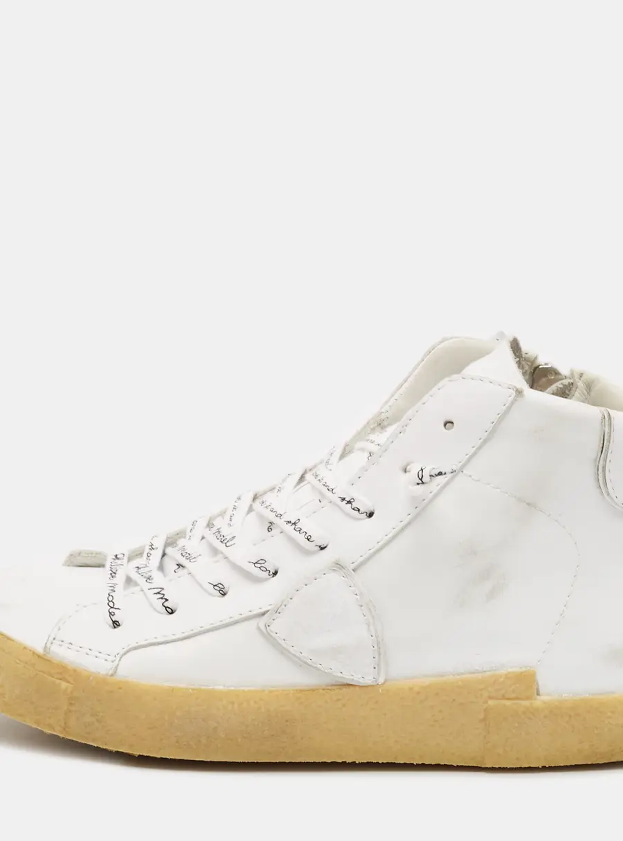 Philippe Model White Leather High Top Sneakers Size 37