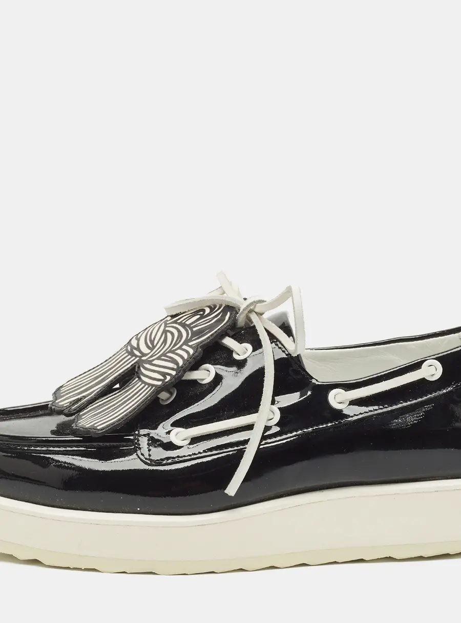 PIERRE HARDY Size 38 Black Patent Leather Loafers & Moccasins