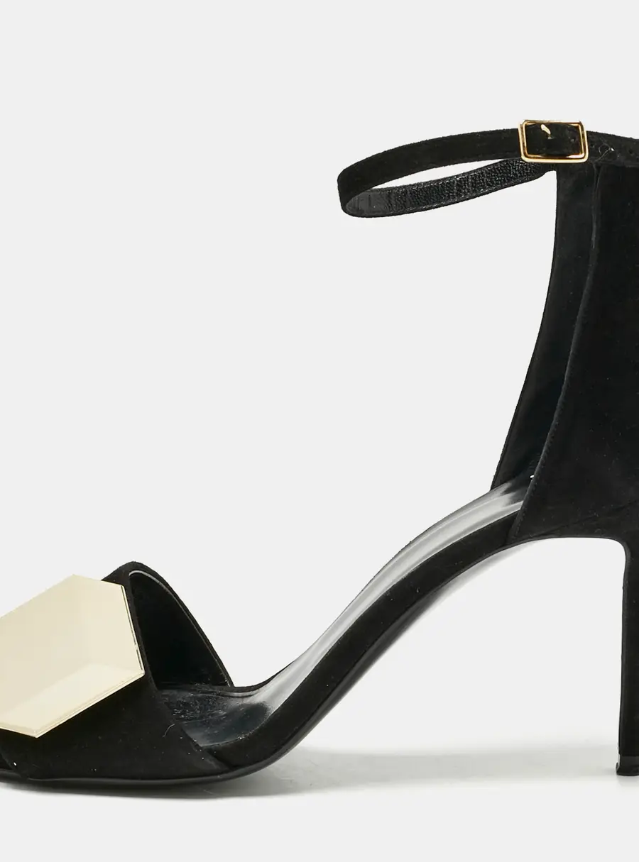 Pierre Hardy Black Suede JQ11 Embellished Ankle Strap Sandals Size 39