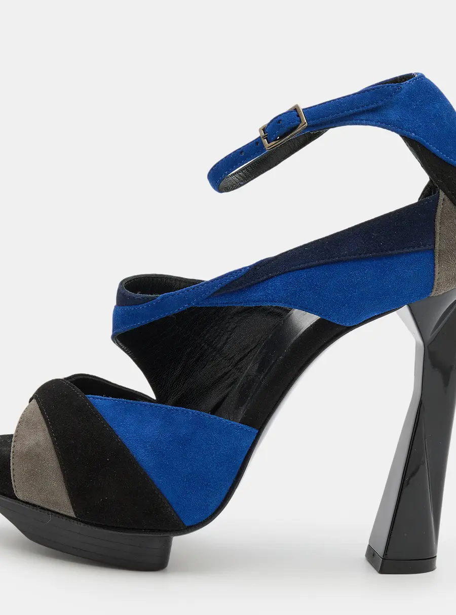 Pierre Hardy Multicolor Suede Ankle Strap Sandals Size 36