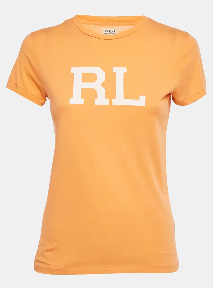 Polo Ralph Lauren Orange Logo Print Jersey T-Shirt XS