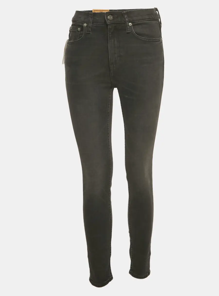 Polo Ralph Lauren Black Denim Tompkins Skinny High Rise Ankle Jeans S Waist 26"