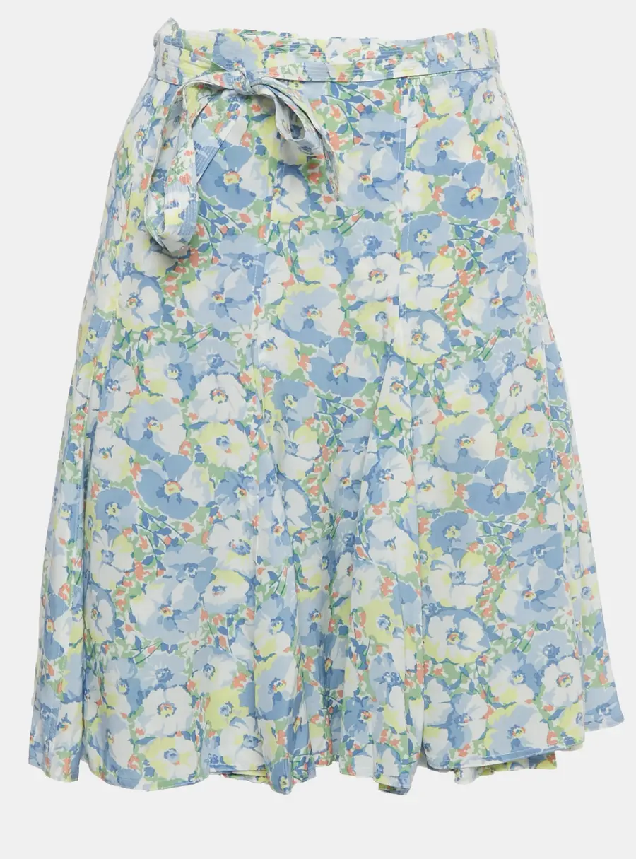 Polo Ralph Lauren Multicolor Floral Printed Crepe Wrap Mini Skirt S