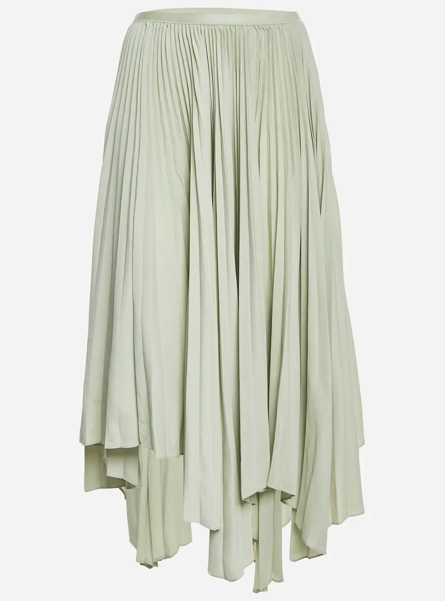 Polo Ralph Lauren Green Plisse Handkerchief Midi Skirt M