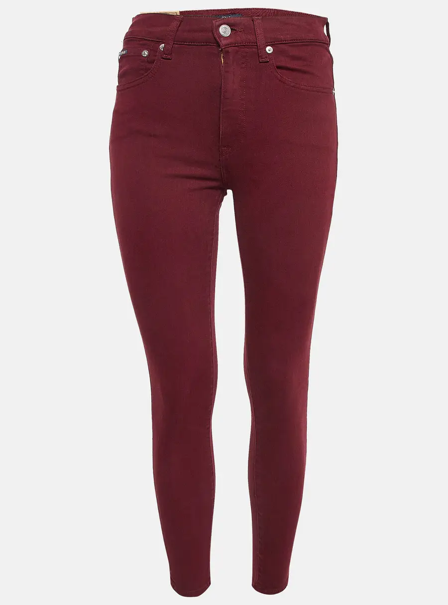 Polo Ralph Lauren Burgundy Denim Skinny Jeans S Waist 26"