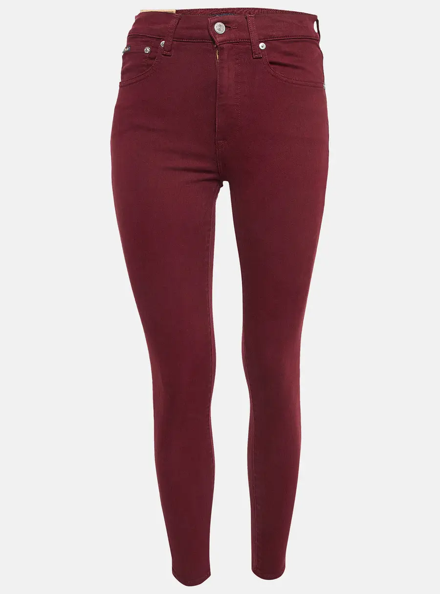 Polo Ralph Lauren Burgundy Denim Skinny Jeans S Waist 26"