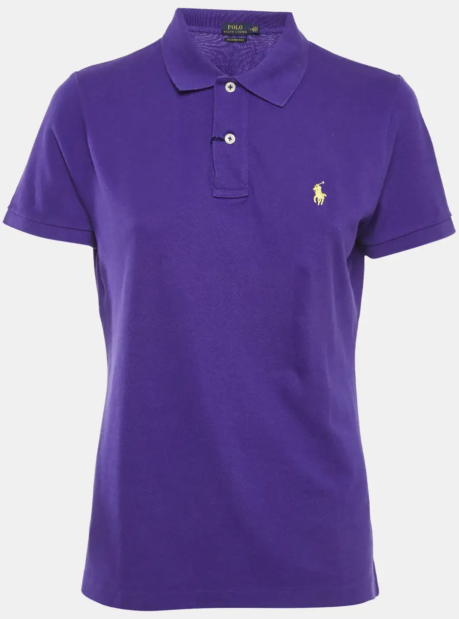 Polo Ralph Lauren Purple Cotton Pique Skinny Polo T-Shirt L