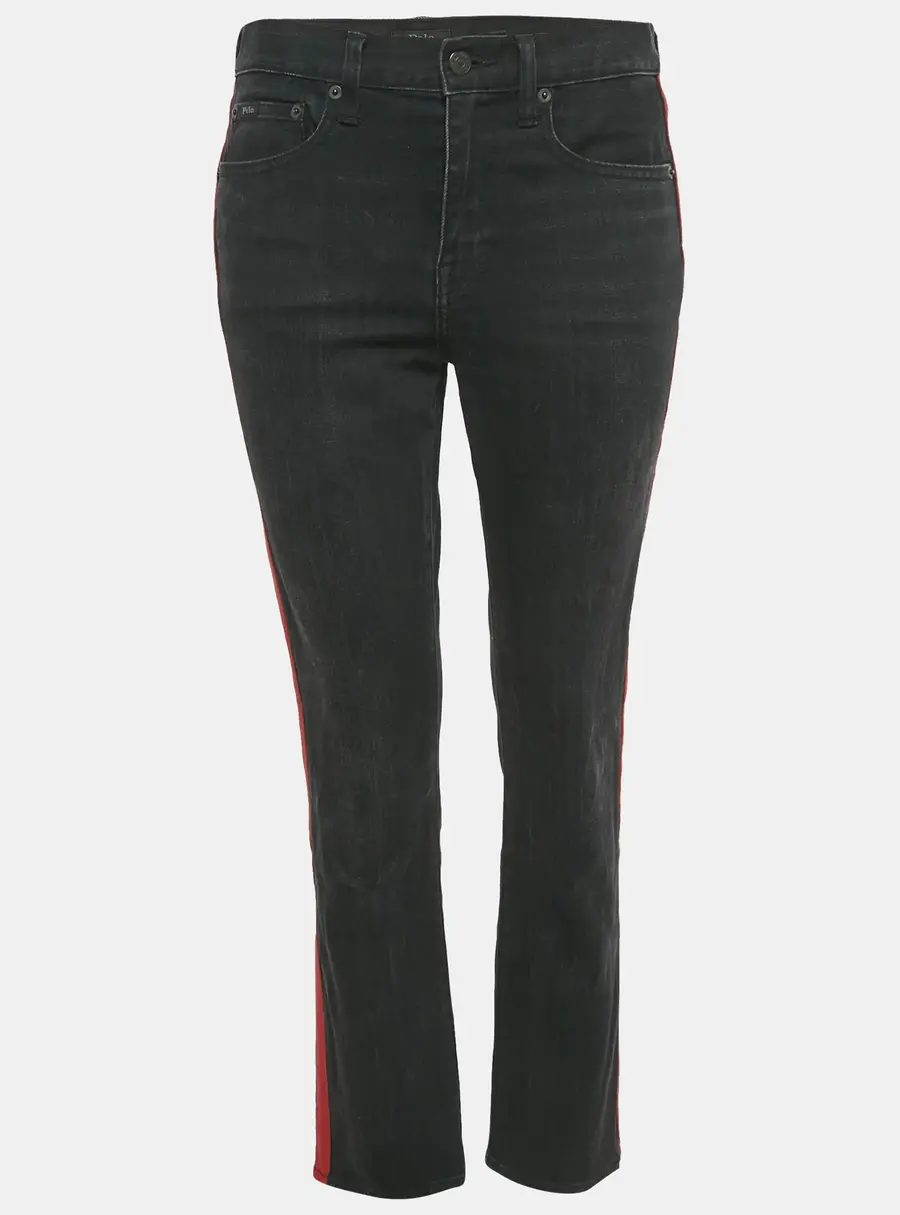 Polo Ralph Lauren Black/Red Side Stripe Denim Jeans M Waist 30"