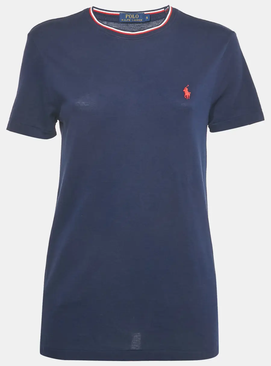 Polo Ralph Lauren Navy Blue Logo Embroidered Cotton Crewneck T-Shirt S