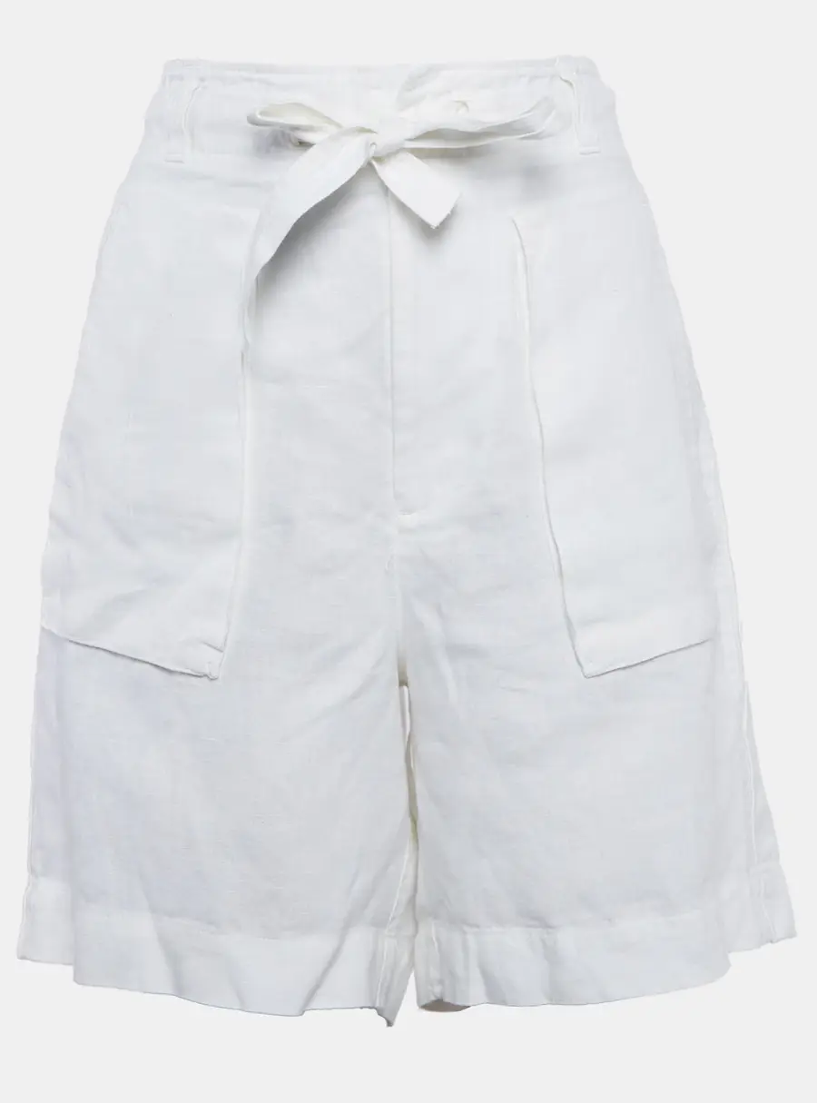 Polo Ralph Lauren White Linen Tie-Up Detail Shorts M