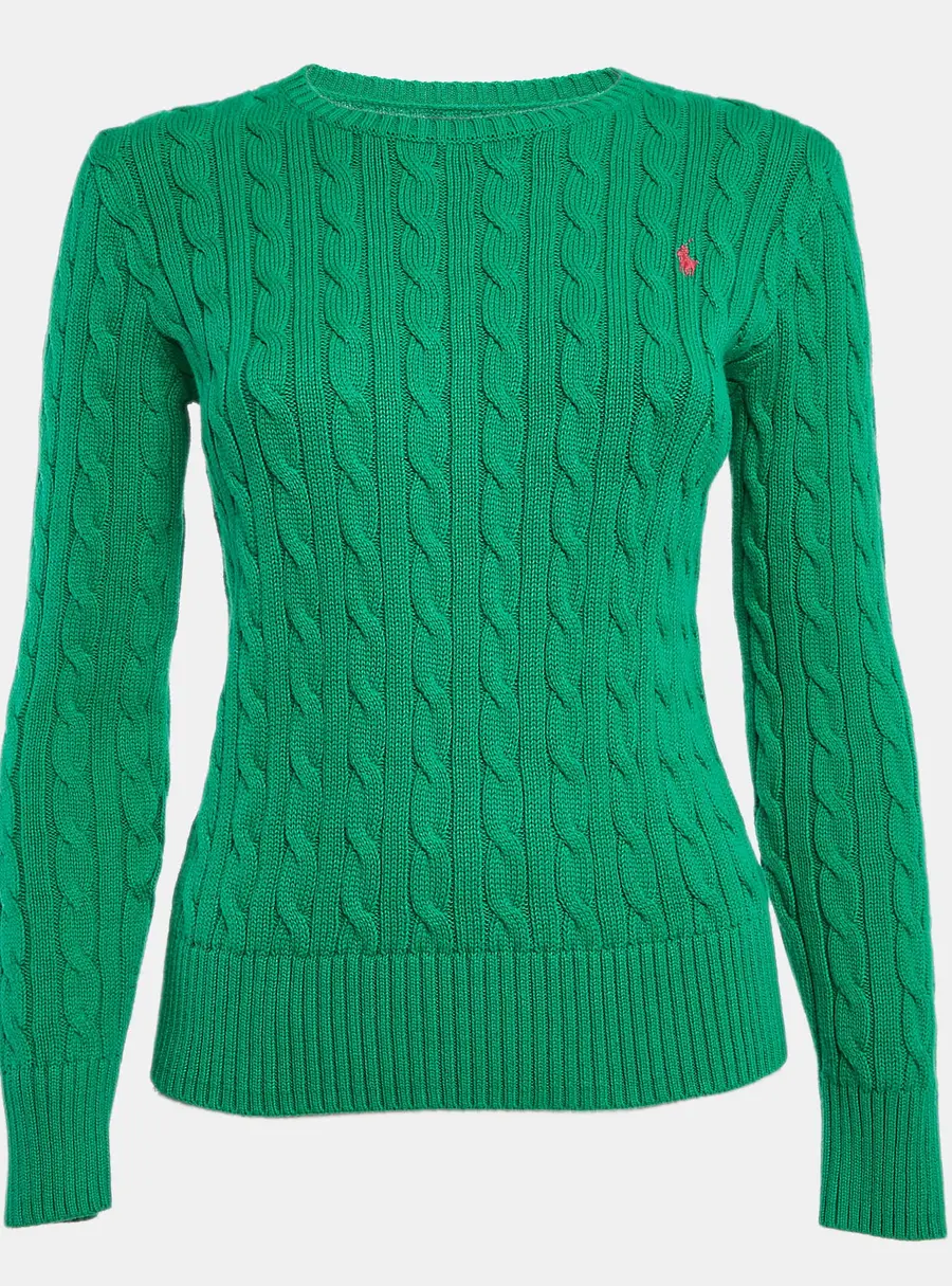 Polo Ralph Lauren Green Cable Knit Long Sleeves Sweater XL