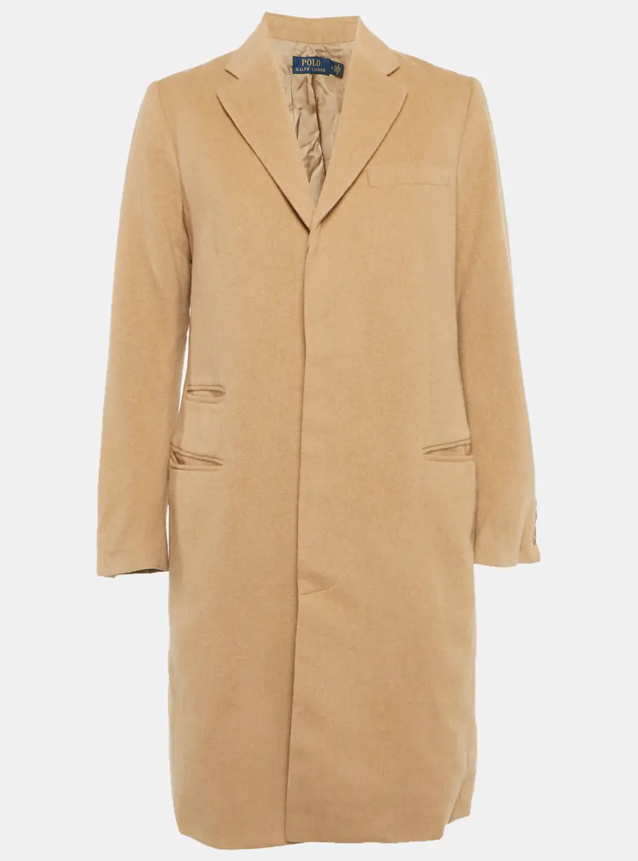 Polo Ralph Lauren Beige Wool Blend Mid-Length Coat S