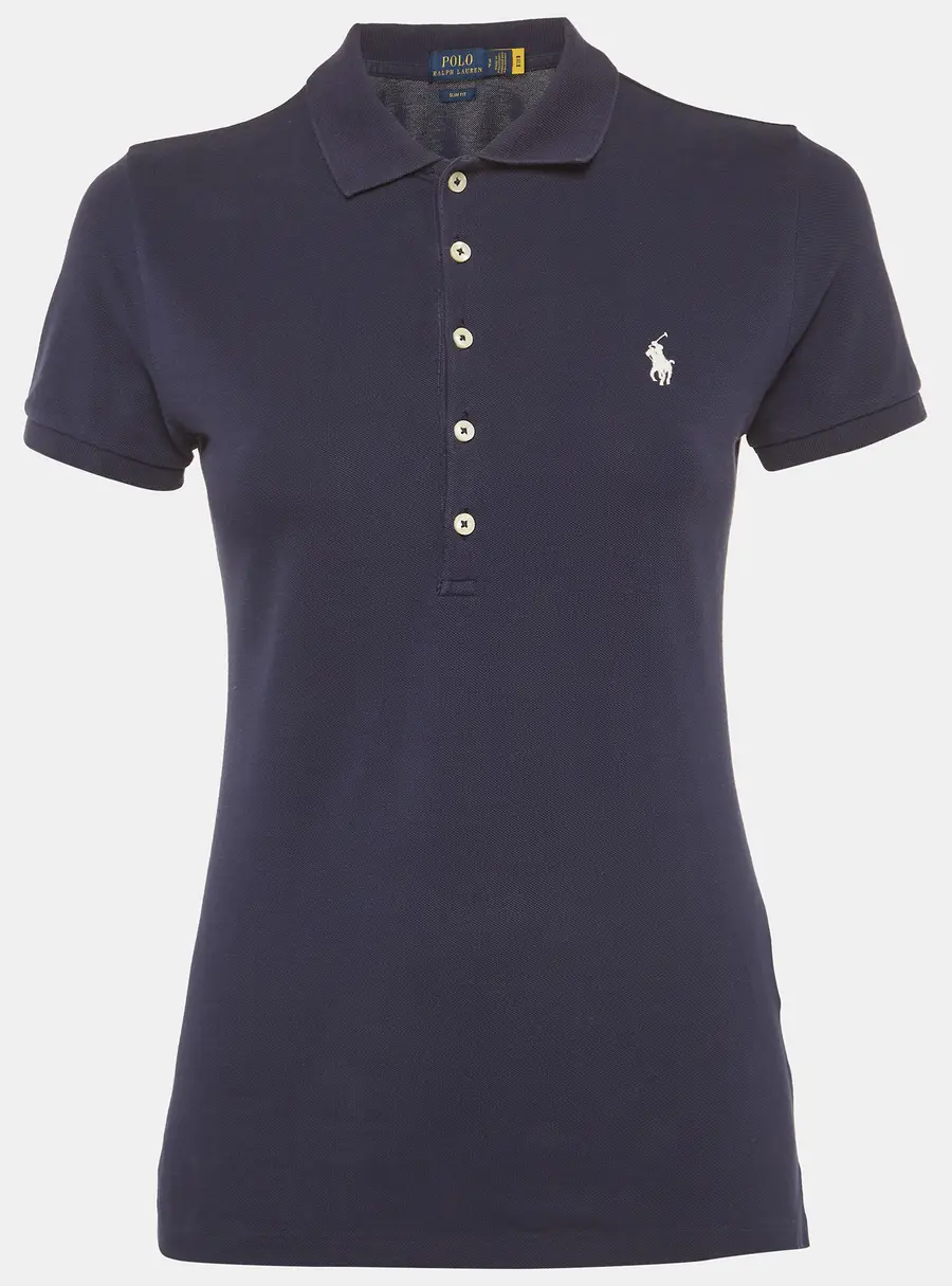 Polo Ralph Lauren Navy Blue Pique Slim-Fit Polo T-Shirt S