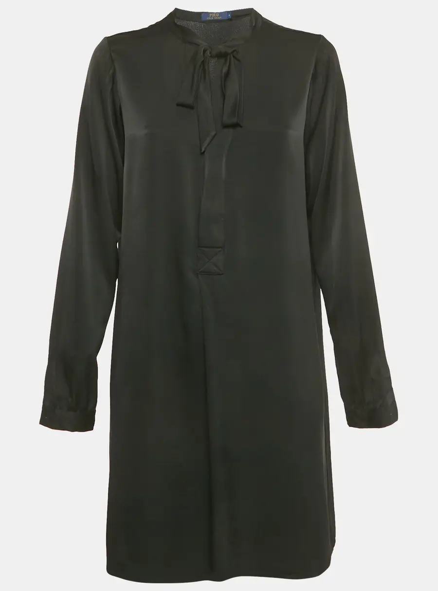 Polo Ralph Lauren Black Satin Mini Dress S