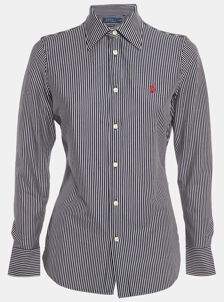 Polo Ralph Lauren Blue Striped Cotton Long Sleeve Shirt S