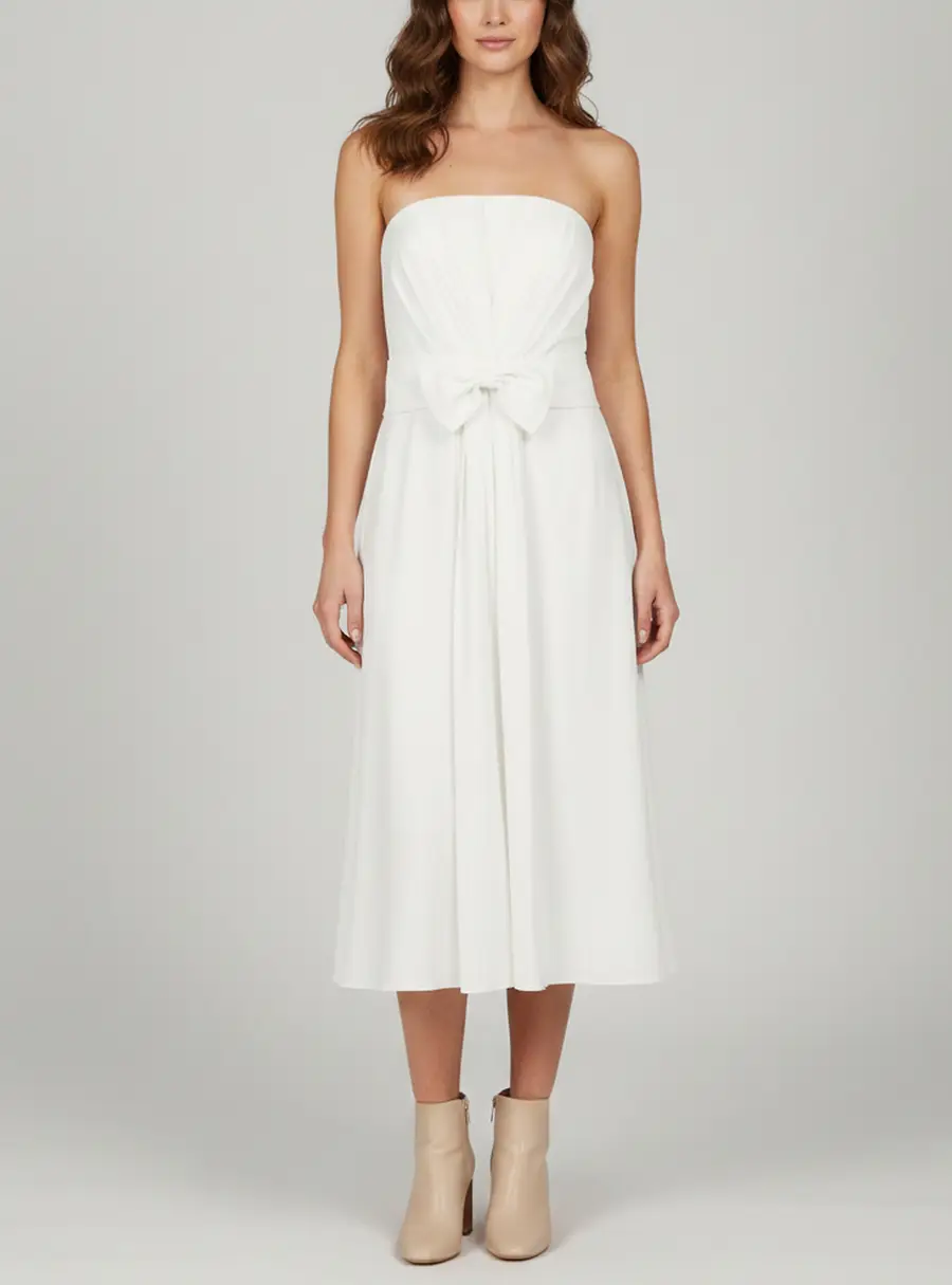 Polo Ralph Lauren Crepe Bustier Midi Dress M