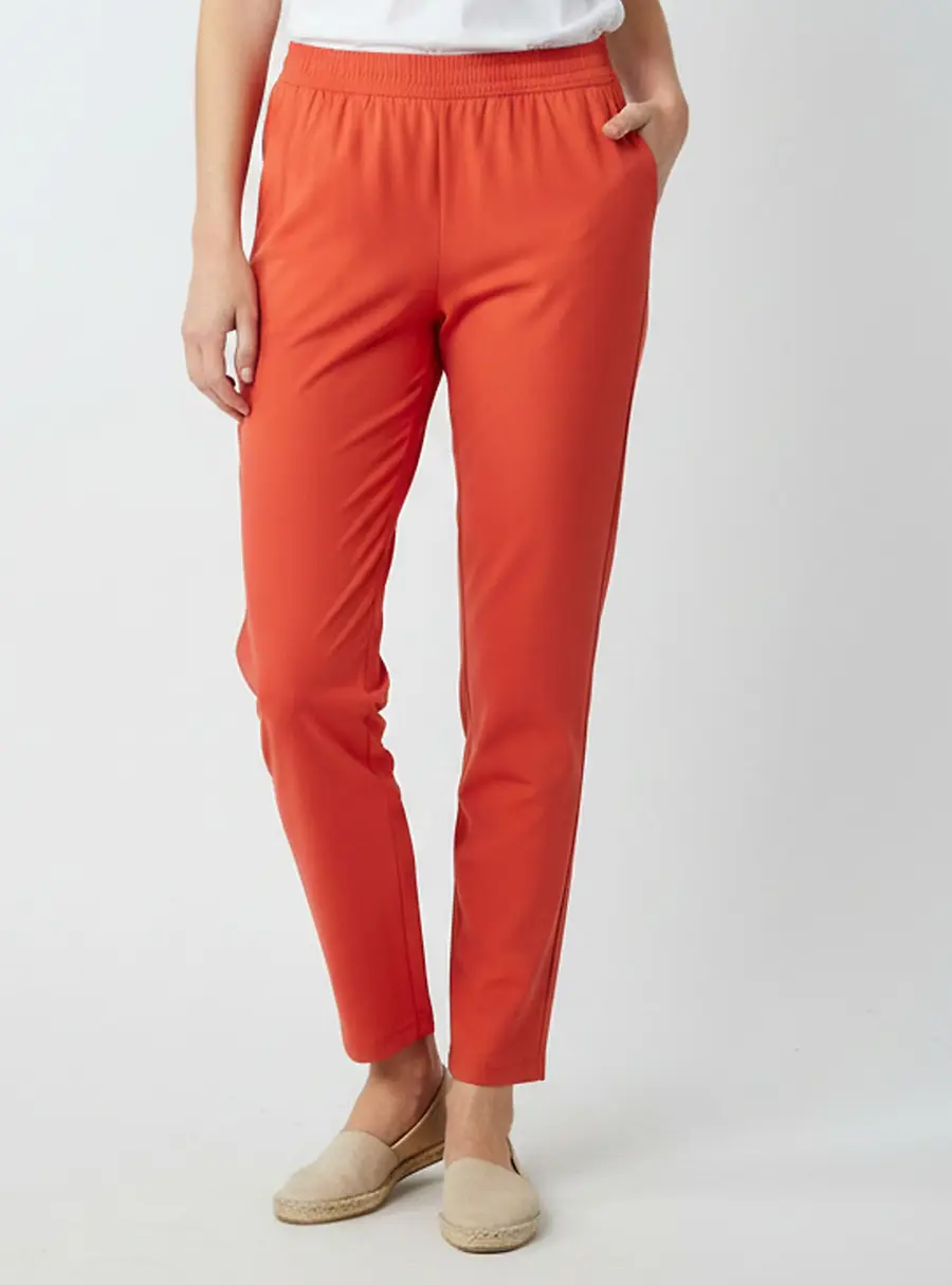 Polo Ralph Lauren Salmon Red Crepe Cropped Pants