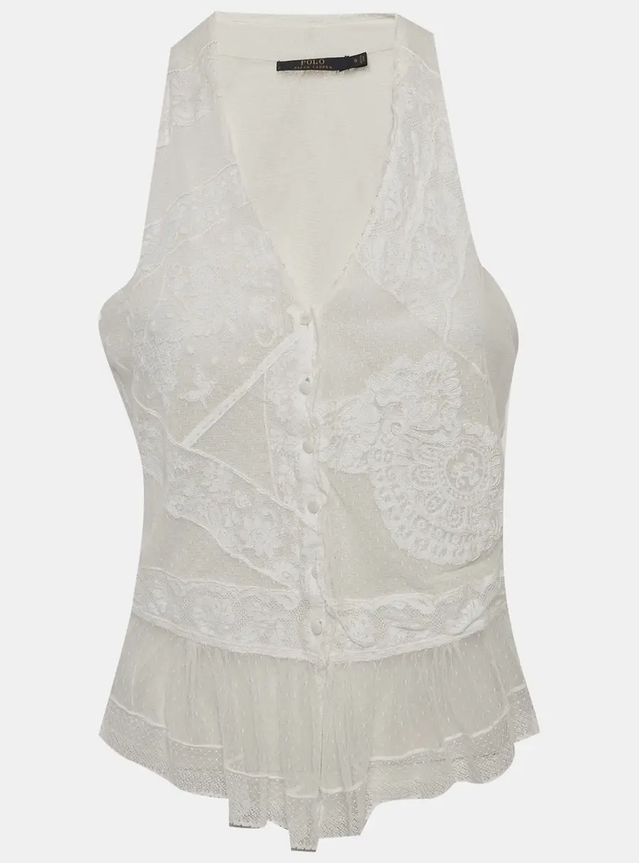 Polo Ralph Lauren White Lace and Tulle Vest M