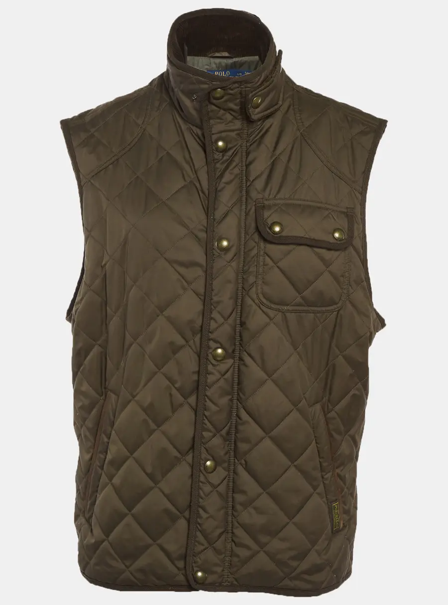 Polo Ralph Lauren Brown Quilted Zip Up Vest L