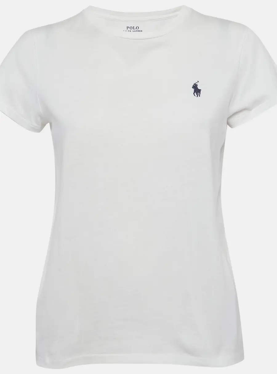 Polo Ralph Lauren White Cotton Knit Crewneck T-Shirt S