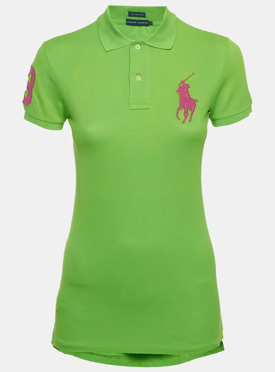 Polo Ralph Lauren Green Embroidered Pique Polo T-Shirt S