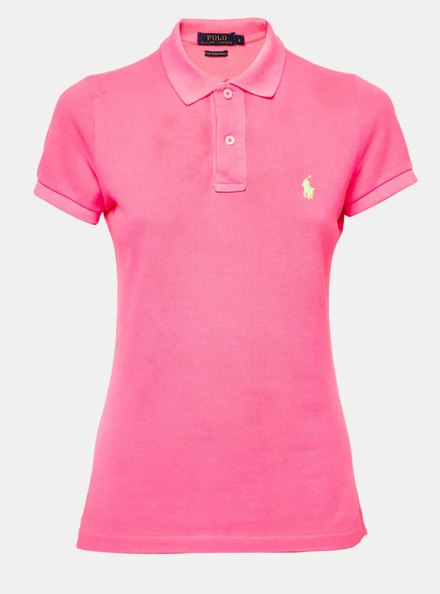 Polo Ralph Lauren Neon Pink Cotton Polo T-Shirt S