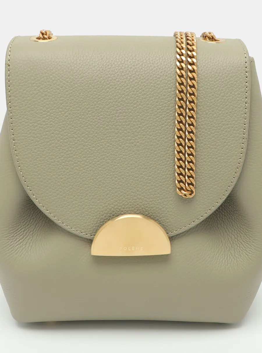 Pol&egrave;ne Numero un Mini Green Leather Crossbody Bag