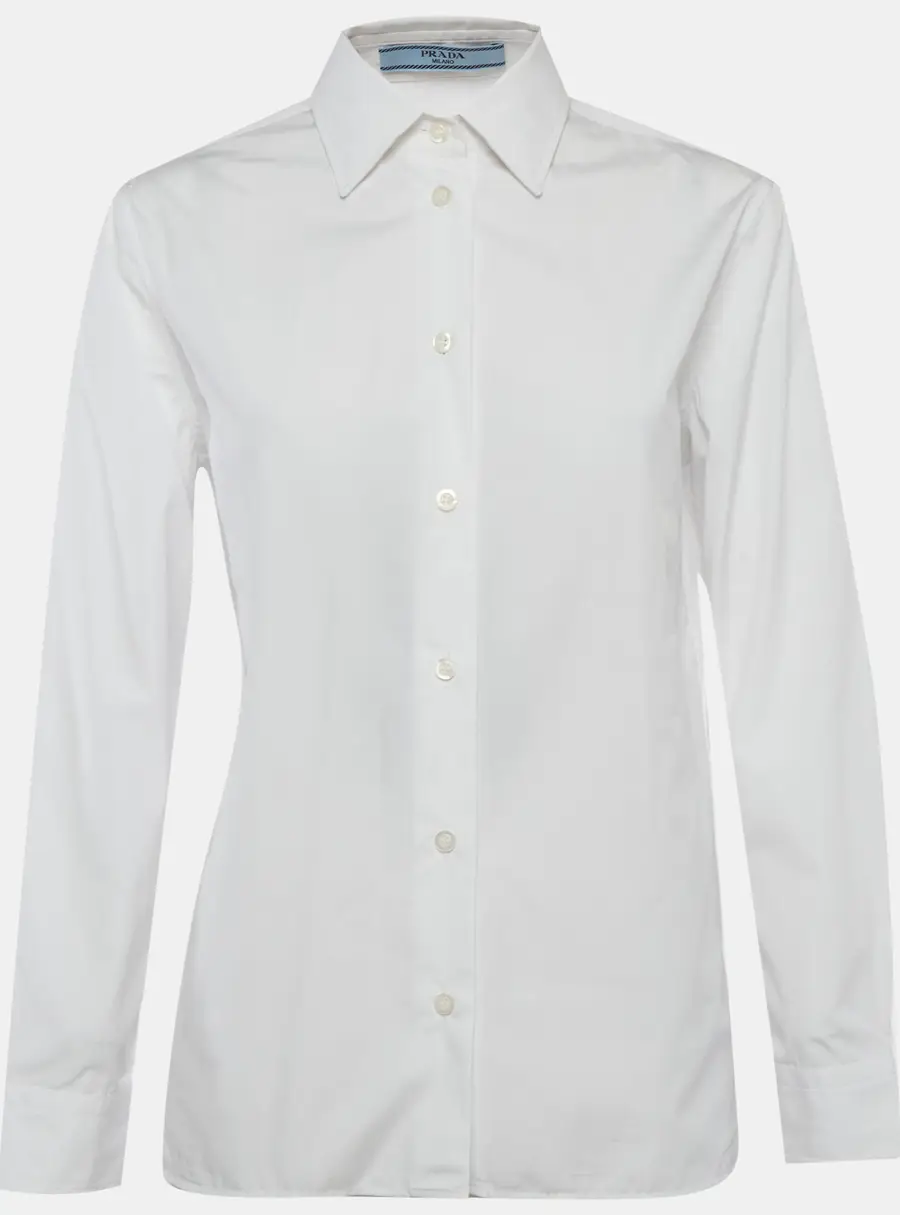 Prada White Cotton Button Up Shirt XS