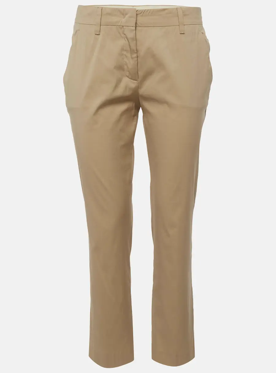 Prada Beige Textured Cotton Straight Fit Pants S