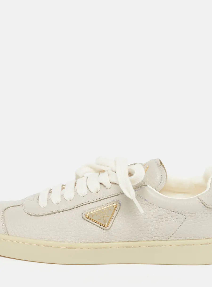 Prada Lane Size 36 Grey Leather Lace Up Sneakers