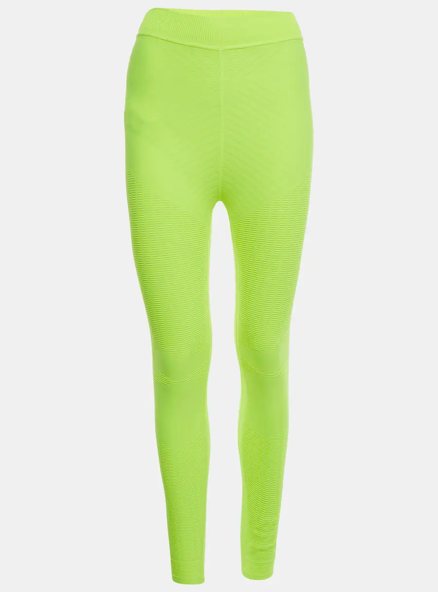 Prada Sport Neon Green Textured Jersey Leggings S/M