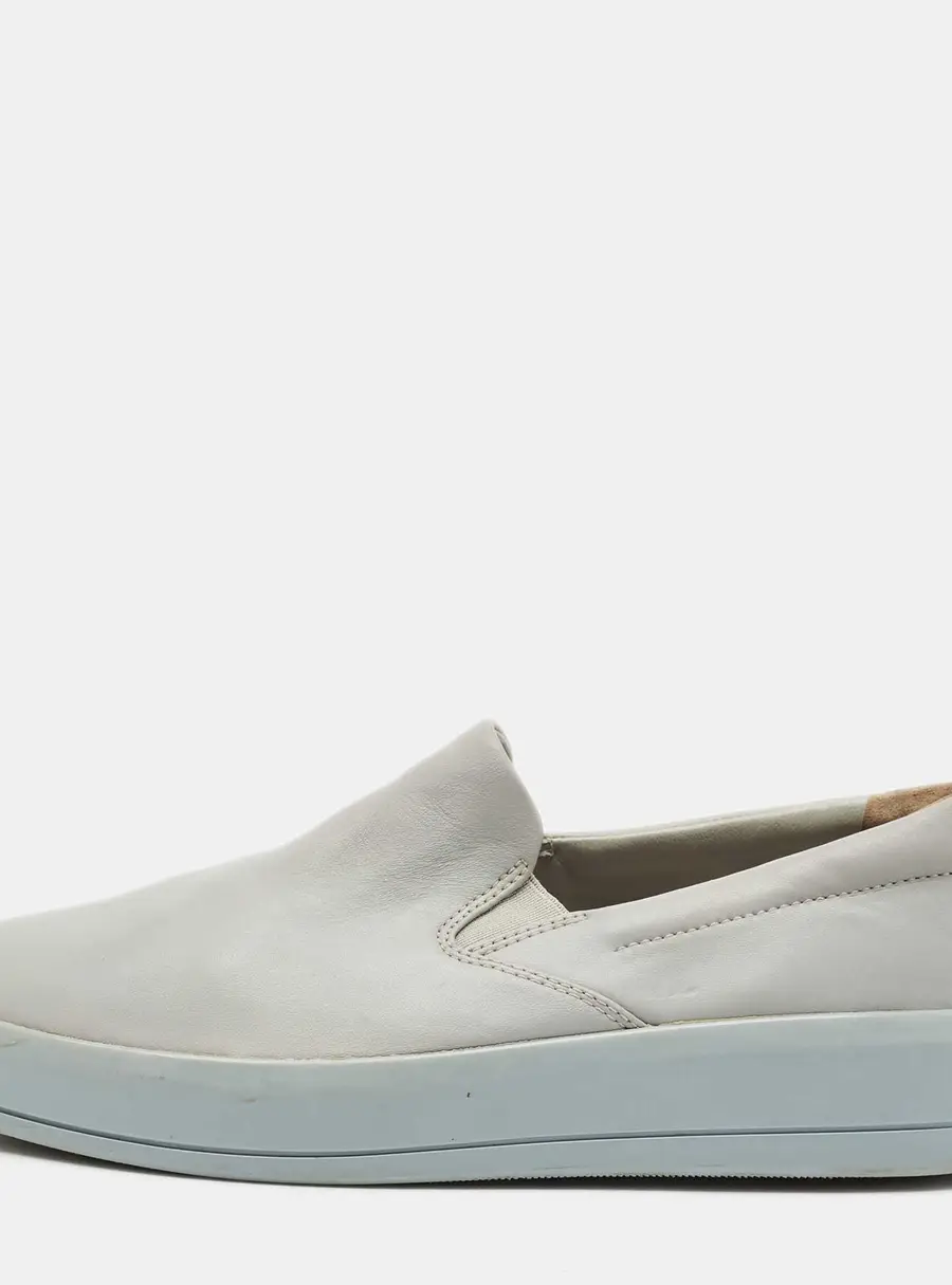 Prada Sport Grey Leather Slip On Sneakers Size 36.5