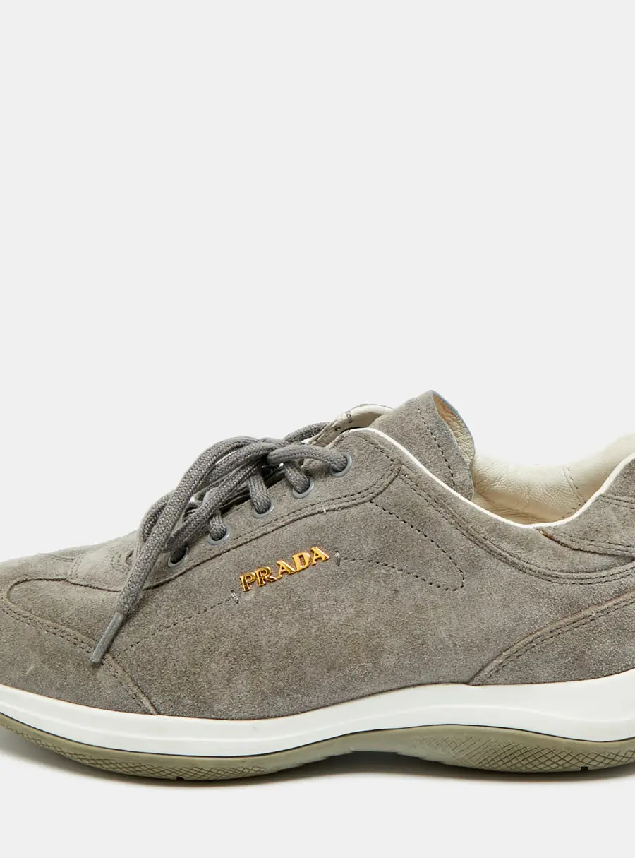 Prada Sport Size 36.5 Grey Suede Low Top Sneakers