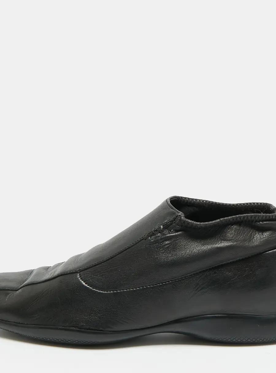 Prada Sport Size 38 Black Leather Slip On Sneakers