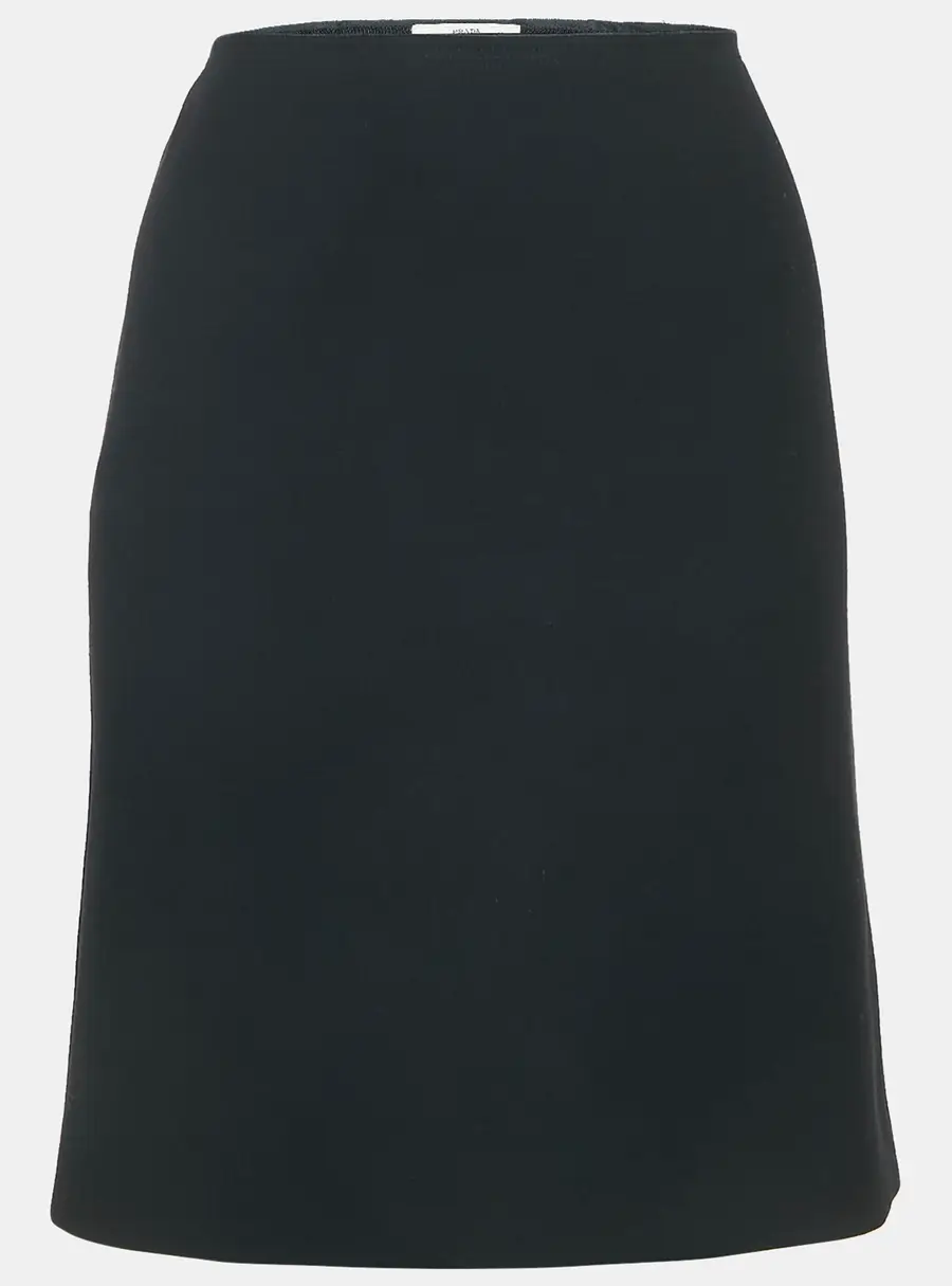 Prada Black Crepe Short Skirt M