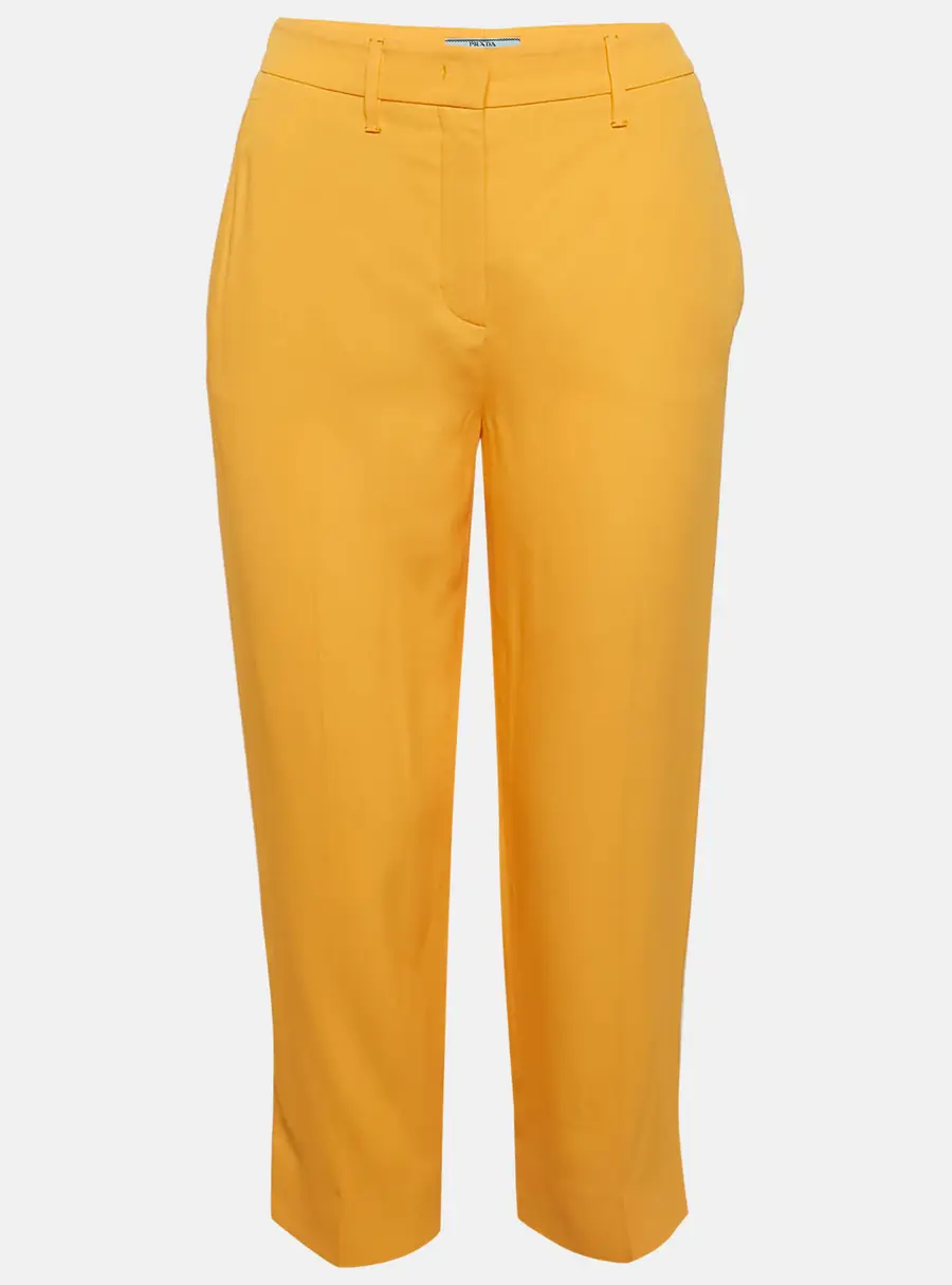 Prada Yellow Sateen Trousers S