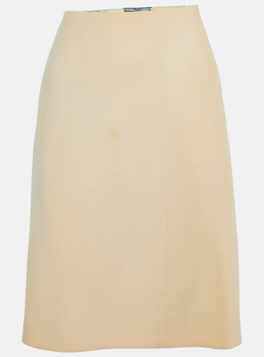 Prada Cream Wool Pencil Skirt M