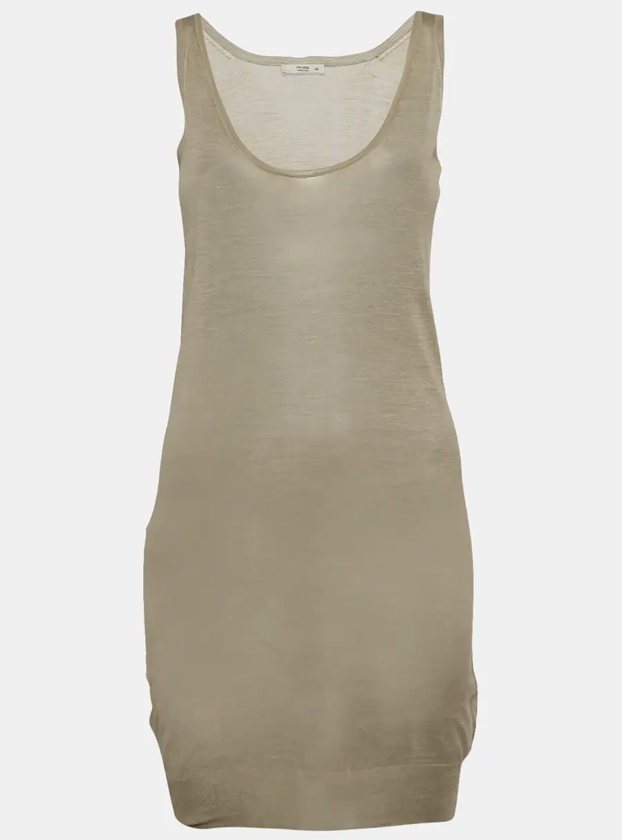 Prada Green Knit Round Neck Tank Top S