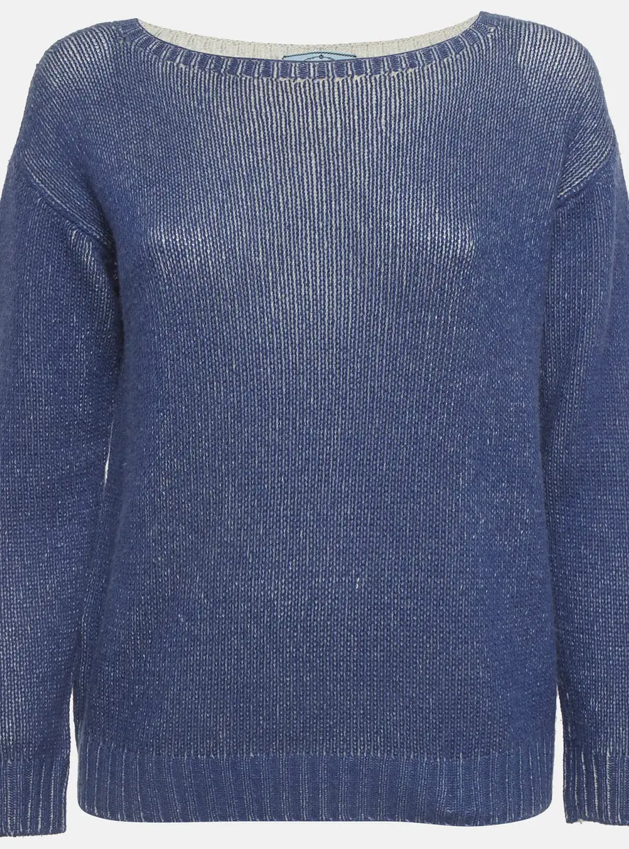 Prada Blue Rib Knit Sweater S
