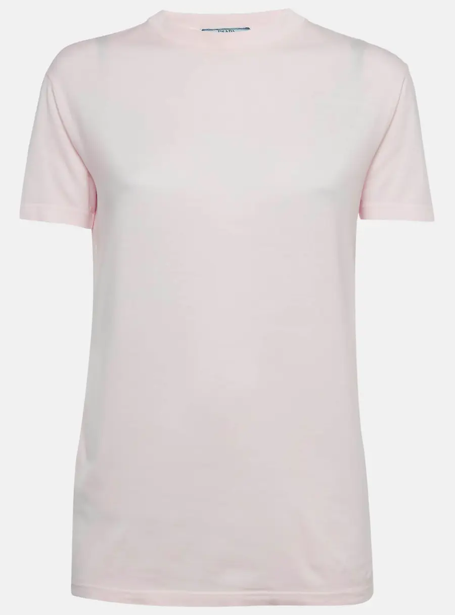 Prada Pastel Pink Cotton Crewneck T-Shirt XS