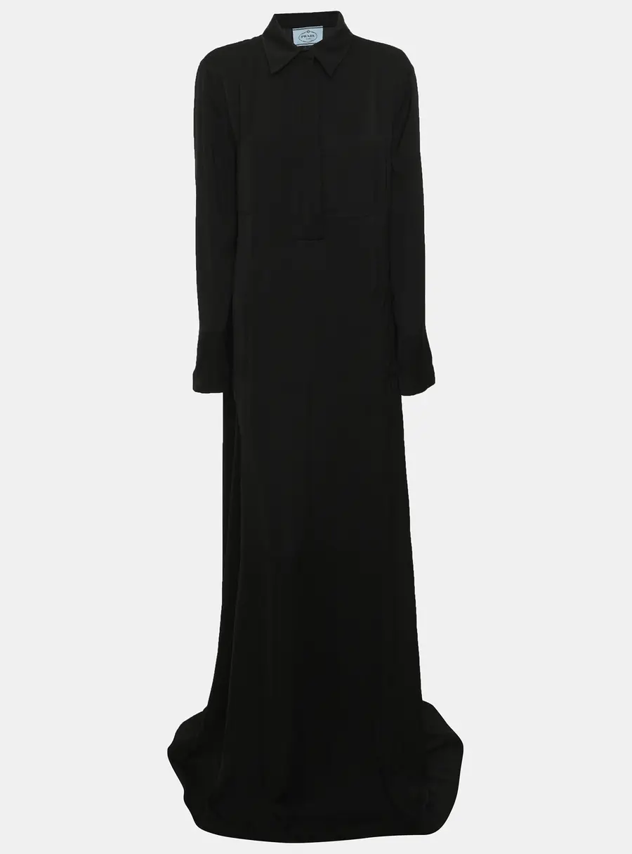 Prada Black Satin Abaya M