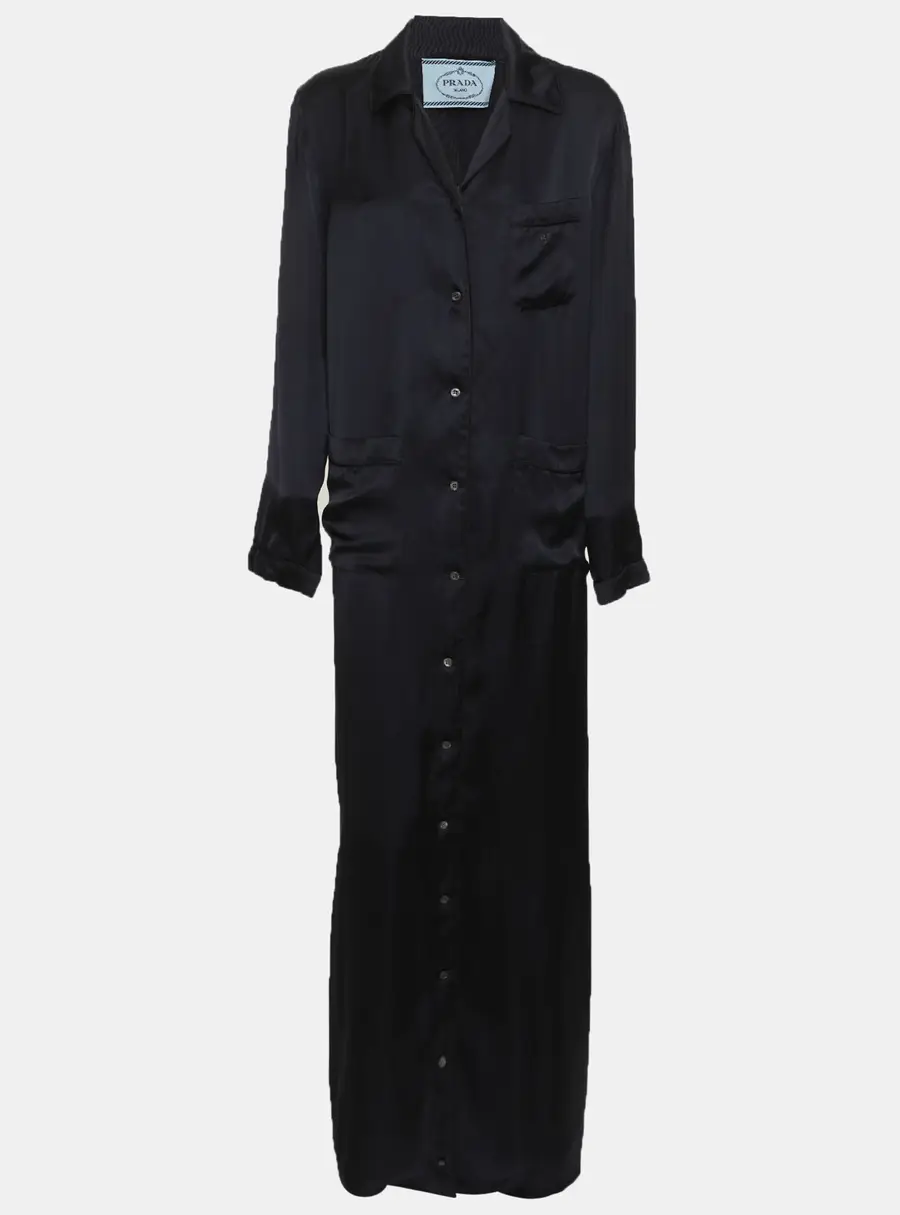 Prada Dark Navy Satin Abaya XS