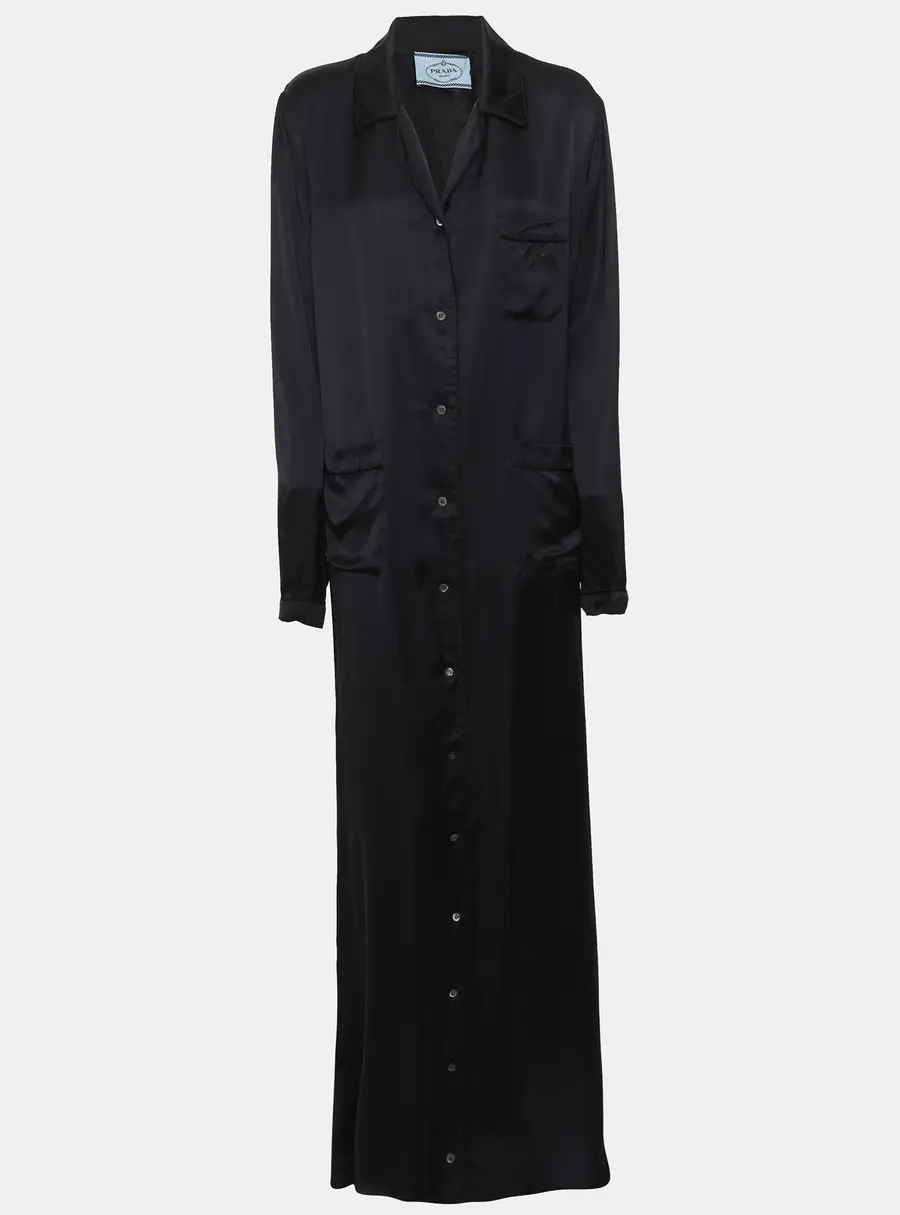 Prada Midnight Blue Satin Abaya M