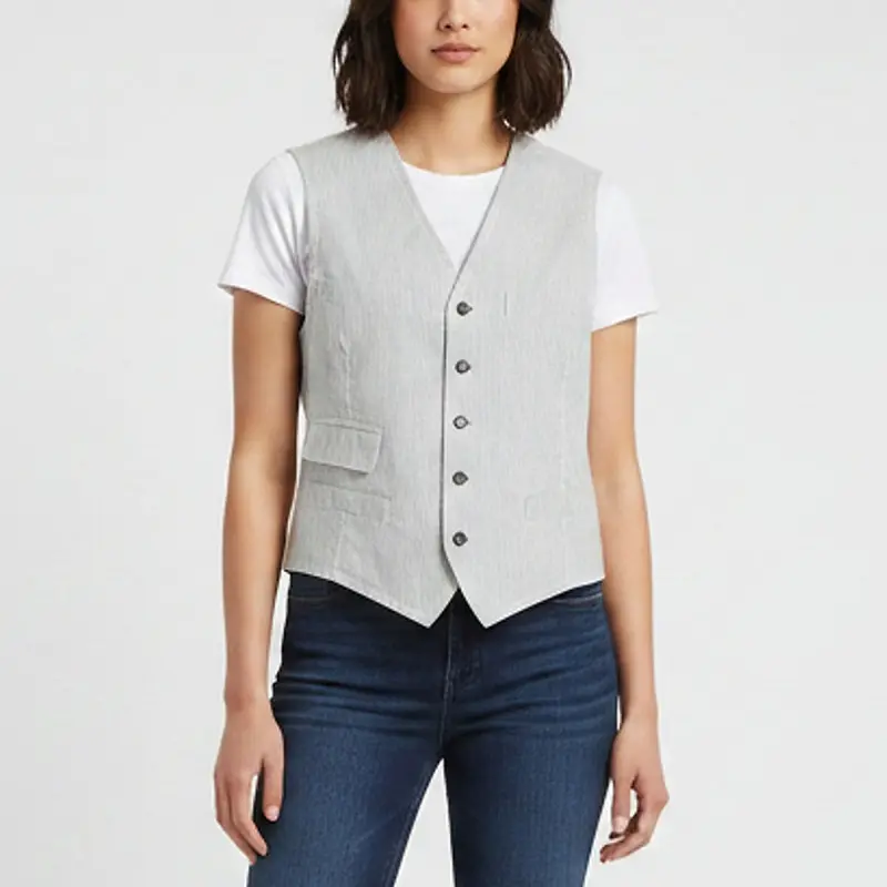 Prada White Stripe Cotton Sleeveless Vest XL