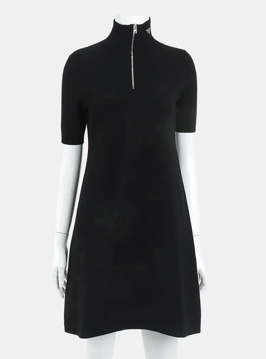 Prada Black Short Sleeved Dress Size XS